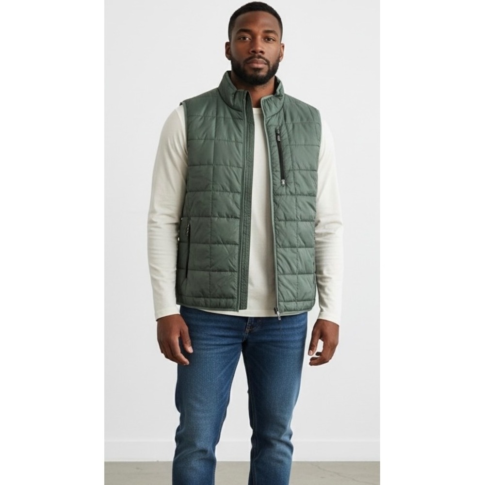 Free Country Mens Quilted Puffer Vest Evergreen Green XL 197MOF5653 NWT
